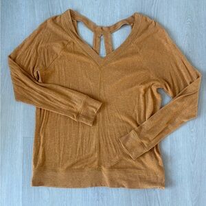 Woman’s Maurice’s Mustard Yellow Long Sleeve V-Neck Top